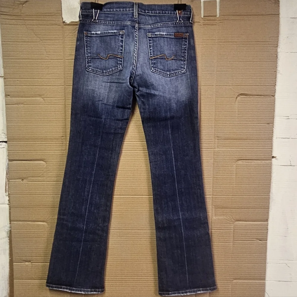 7 For All Mankind Dark Blue Boot Cut Jeans - Picture 2 of 14